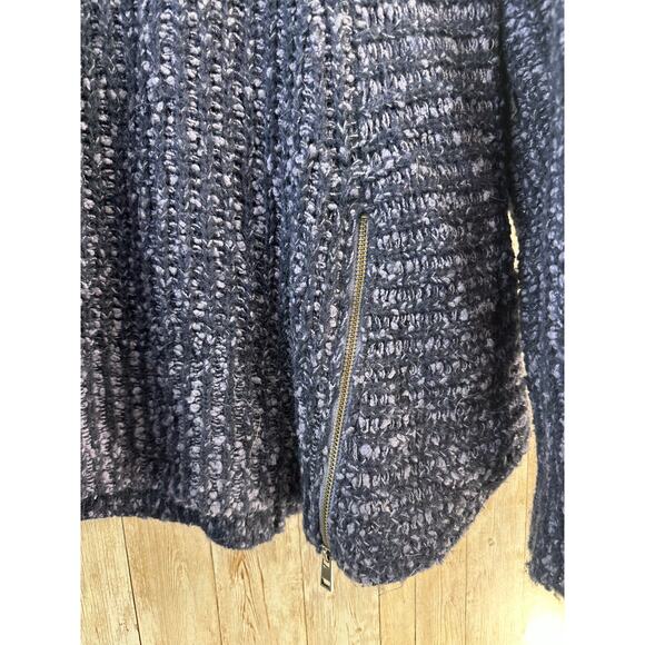 MOTH Anthropologie Sweater Womens Medium Navy Blue Cable‎ Knit Wool Alpaca Blend - Picture 7 of 10